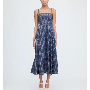 Hill house Margot dress in navy trailing fern